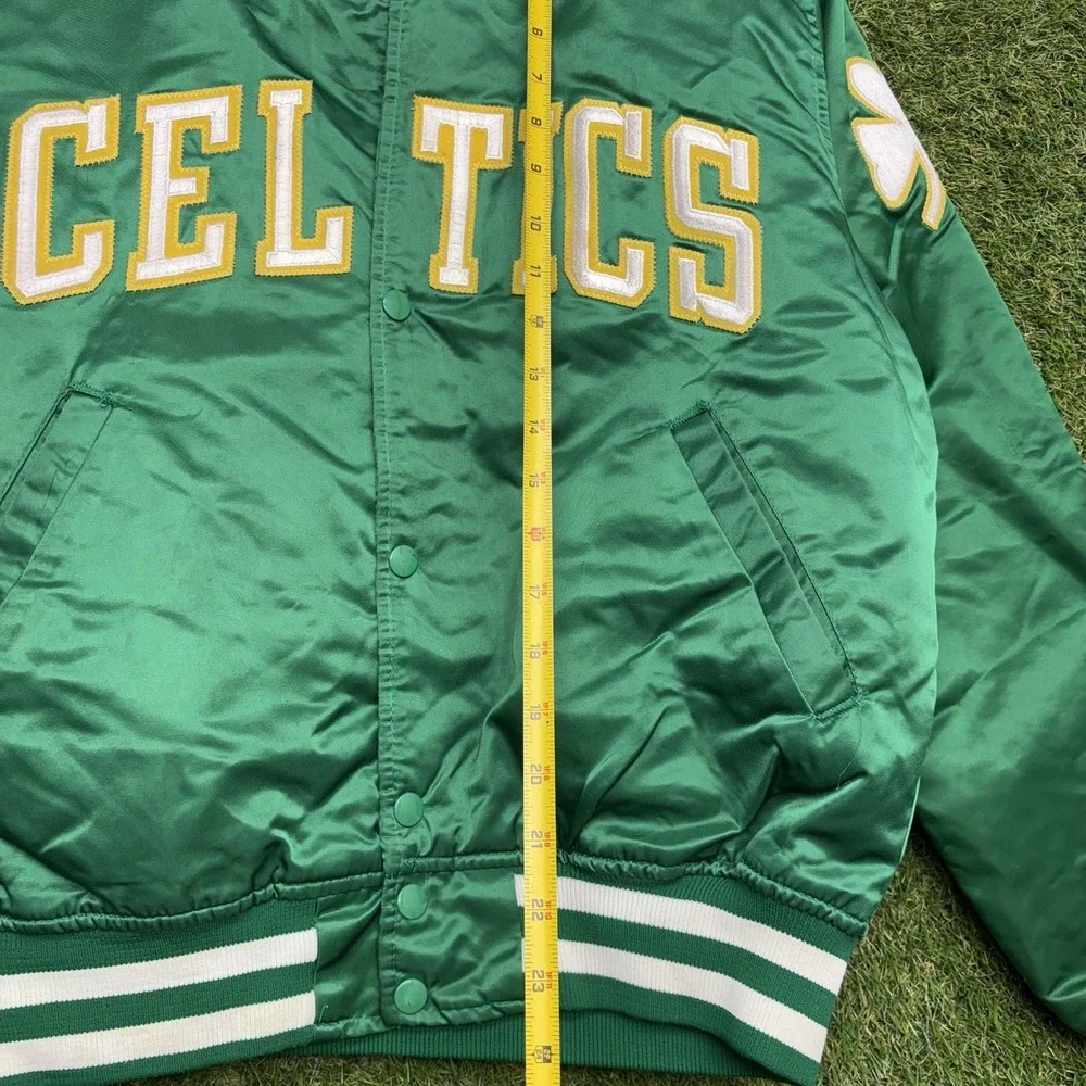 Vintage Boston Celtics Starter Satin Jacket Mens Medium 90s NBA Green USA Made